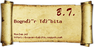 Bognár Tábita névjegykártya